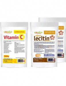 Lecytyna granulowana 1kg + Kwas L-askorbinowy 1kg Vemica